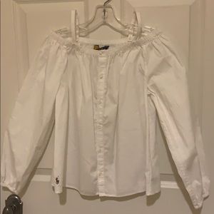 Polo Ralph Lauren cold-shoulder blouse.